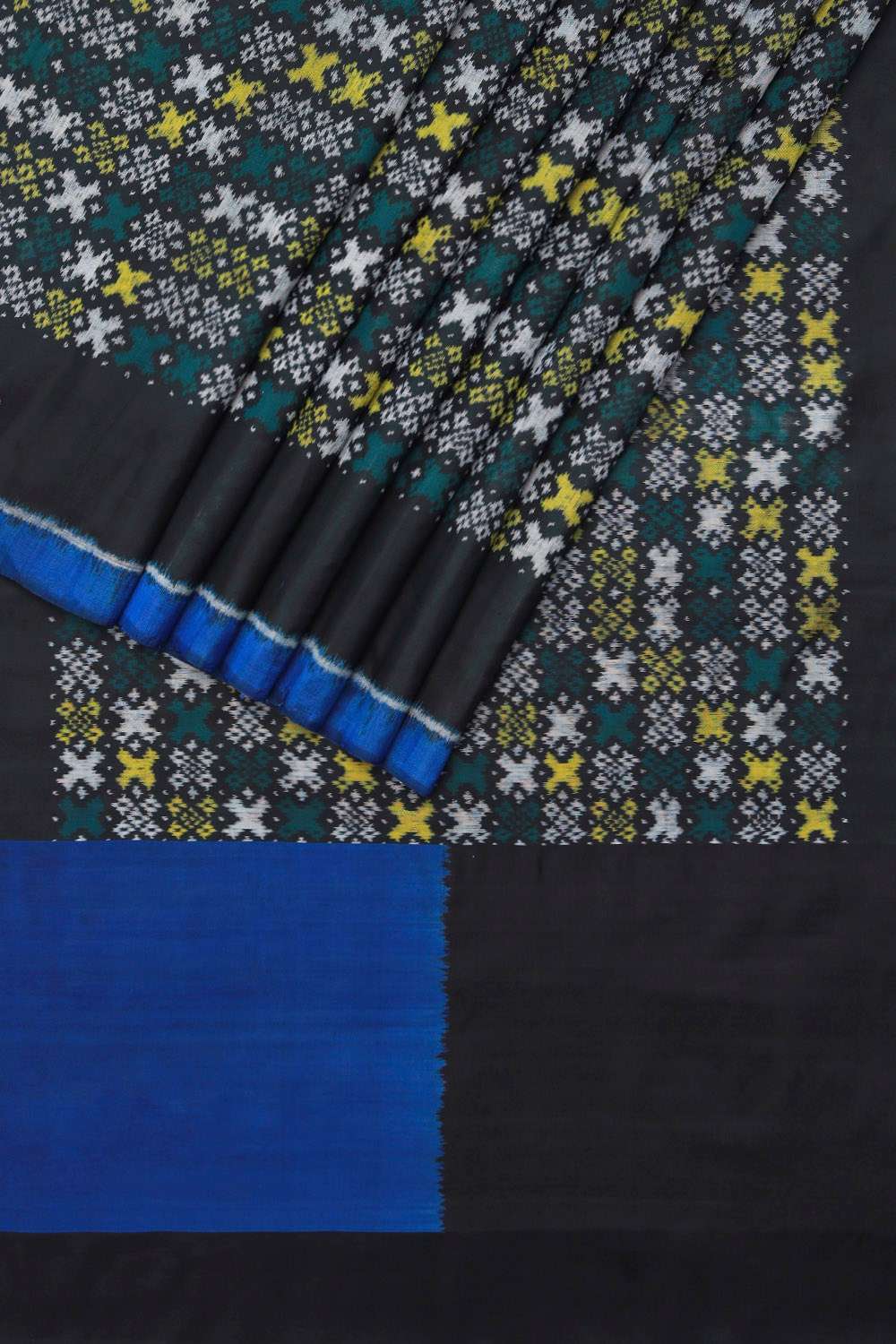 Black Rajkot Pure Silk Ikat Saree image number null