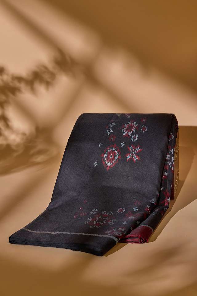 Black Rajkot Pure Silk Ikat Saree image number