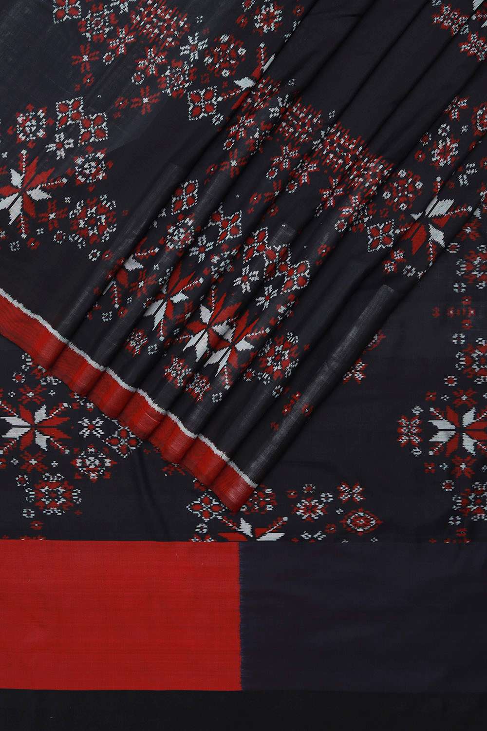 Black Rajkot Pure Silk Ikat Saree image number null