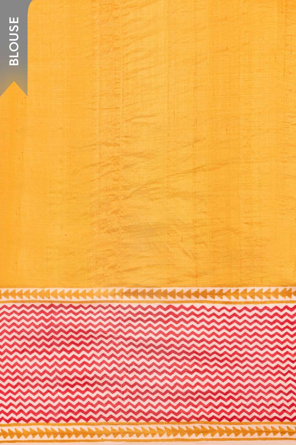 Off White Bengal Block Printed Pure Silk Saree image number null