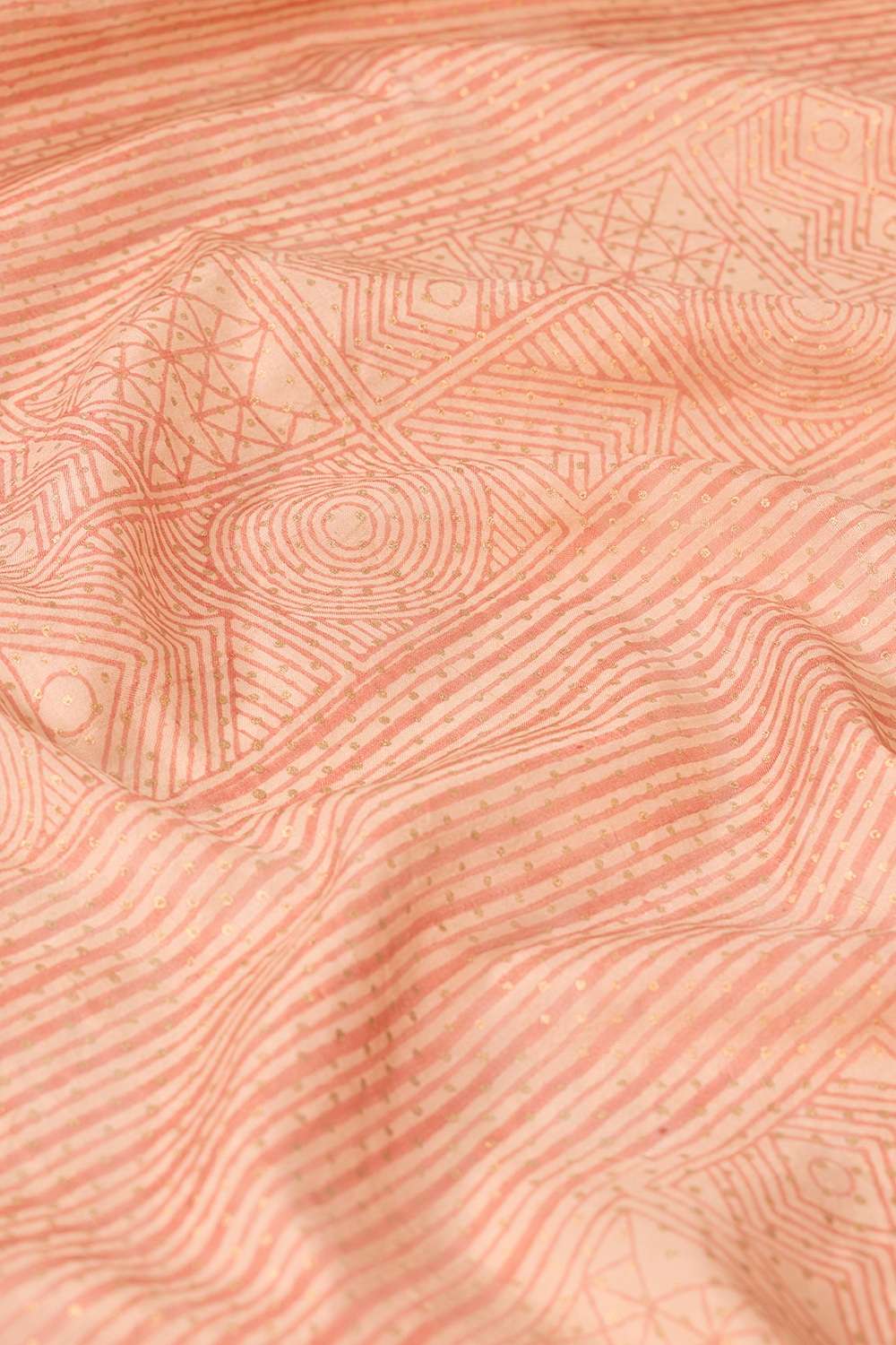 Off White Bengal Block Printed Pure Silk Saree image number null
