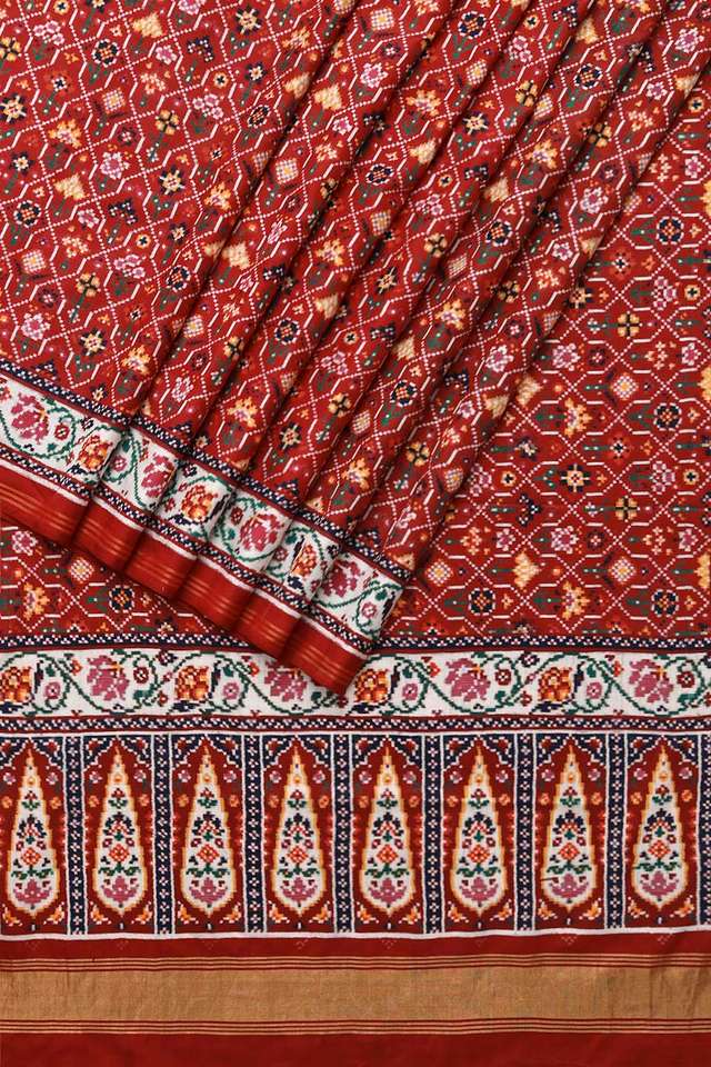Blue Patan Pure Silk Ikat Patola Saree thumbnail image number null