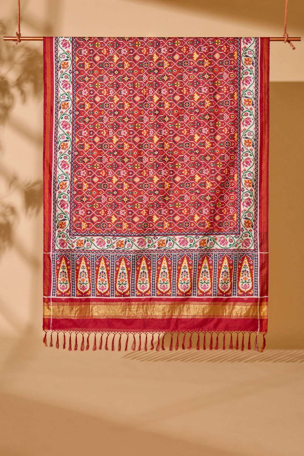 Blue Patan Pure Silk Ikat Patola Saree image number null