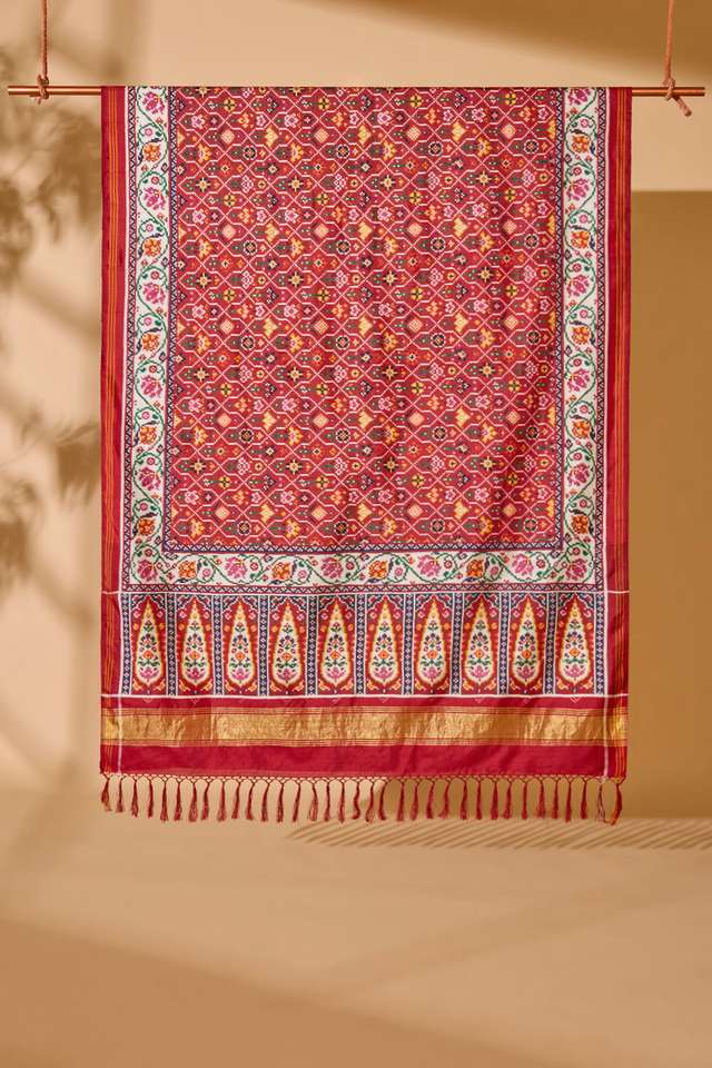 Blue Patan Pure Silk Ikat Patola Saree thumbnail image number null