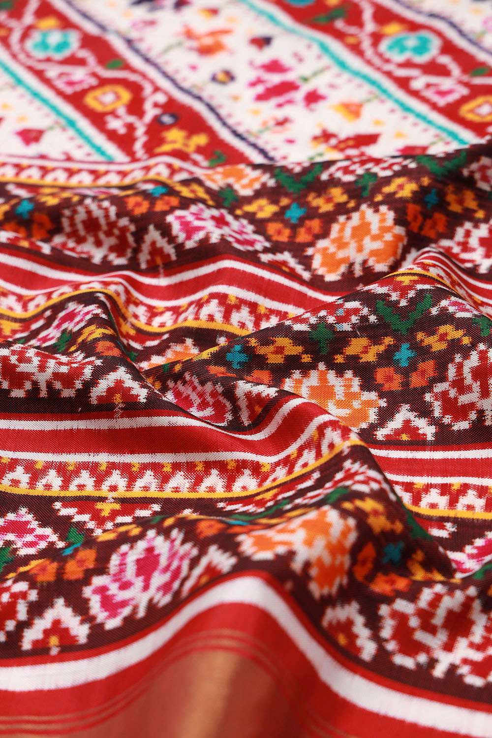 Multi Patan Pure Silk Ikat Patola Saree image number null