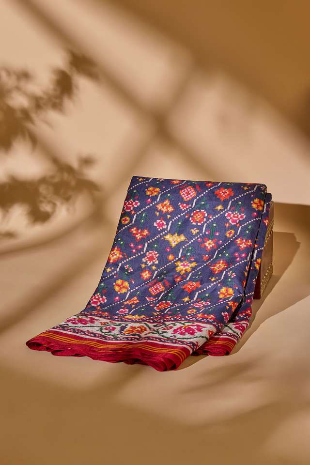 Red Patan Pure Silk Ikat Patola Saree image number