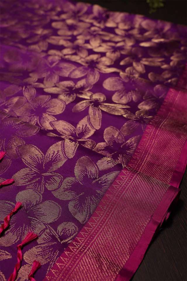 Violet South Silk Saree thumbnail image number null