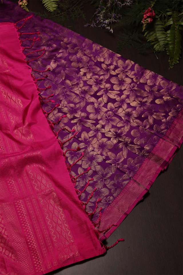 Violet South Silk Saree thumbnail image number null