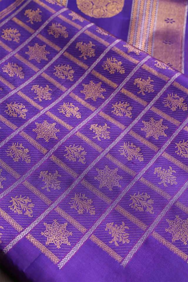 Violet Kanjivaram Silk Saree image number
