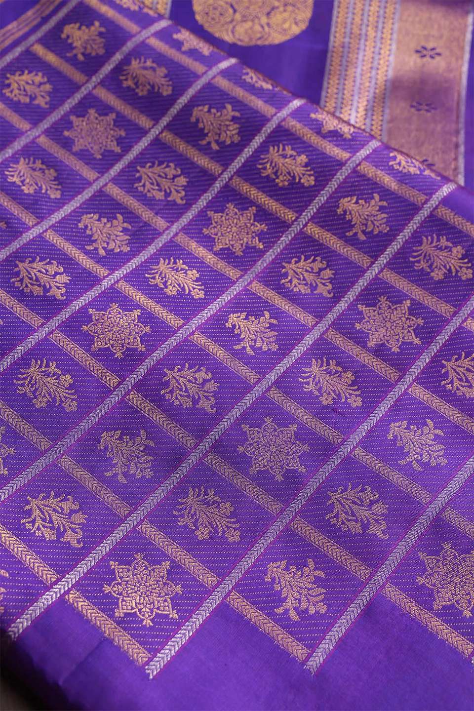 Violet Kanjivaram Silk Saree