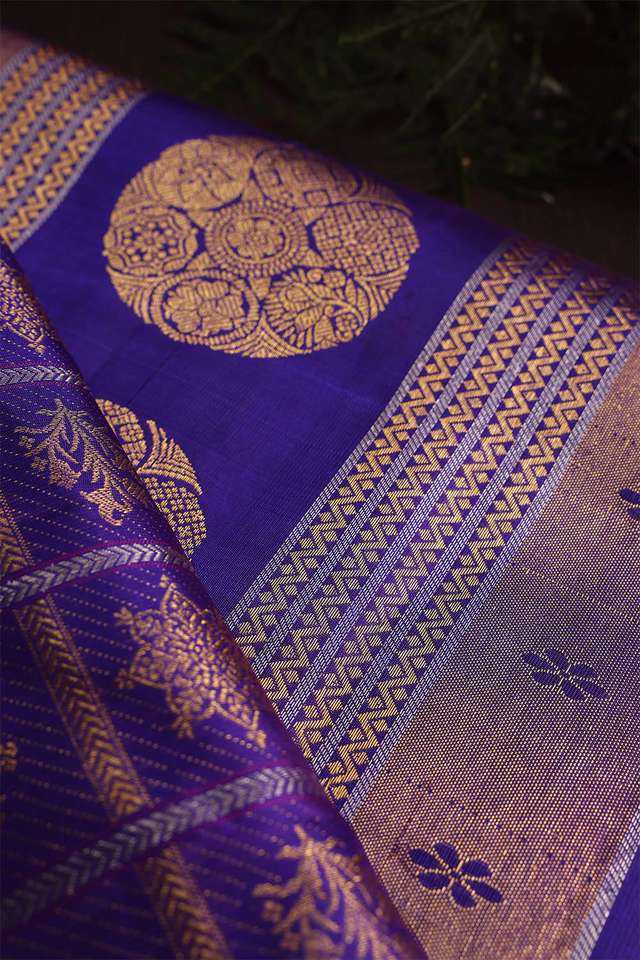 Violet Kanjivaram Silk Saree thumbnail image number null
