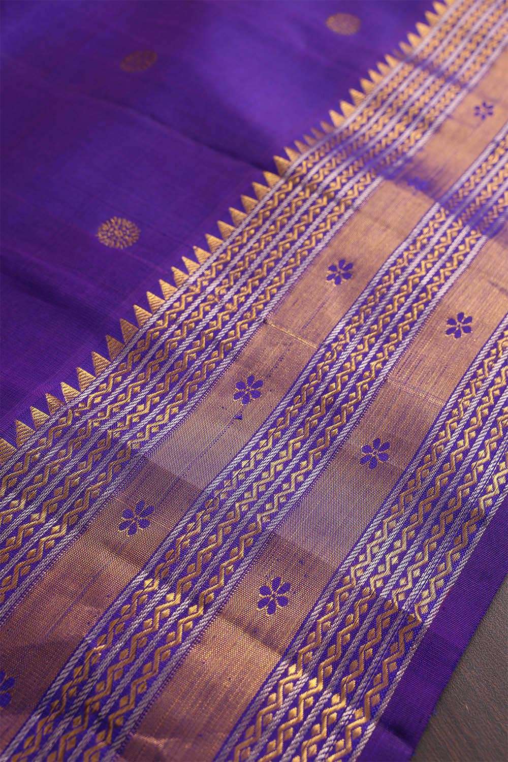 Violet Kanjivaram Silk Saree image number null