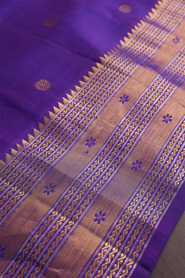 Violet Kanjivaram Silk Saree thumbnail image number null