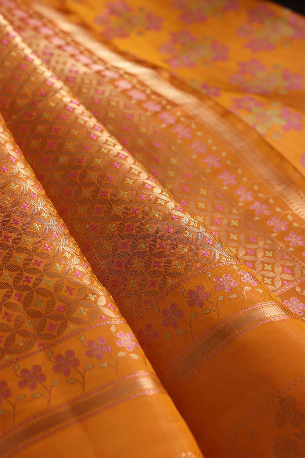 Yellow Banaras Silk Tissue Saree image number null