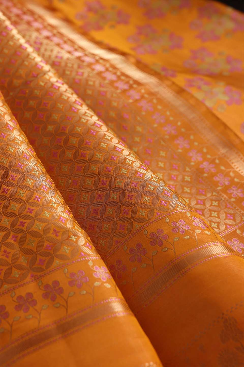 Yellow Banaras Silk Tissue Saree