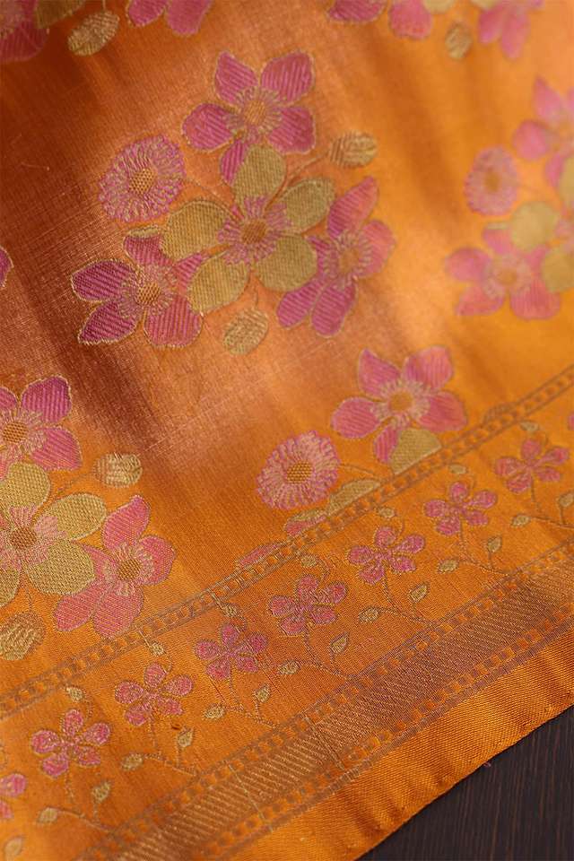 Yellow Banaras Silk Tissue Saree thumbnail image number null