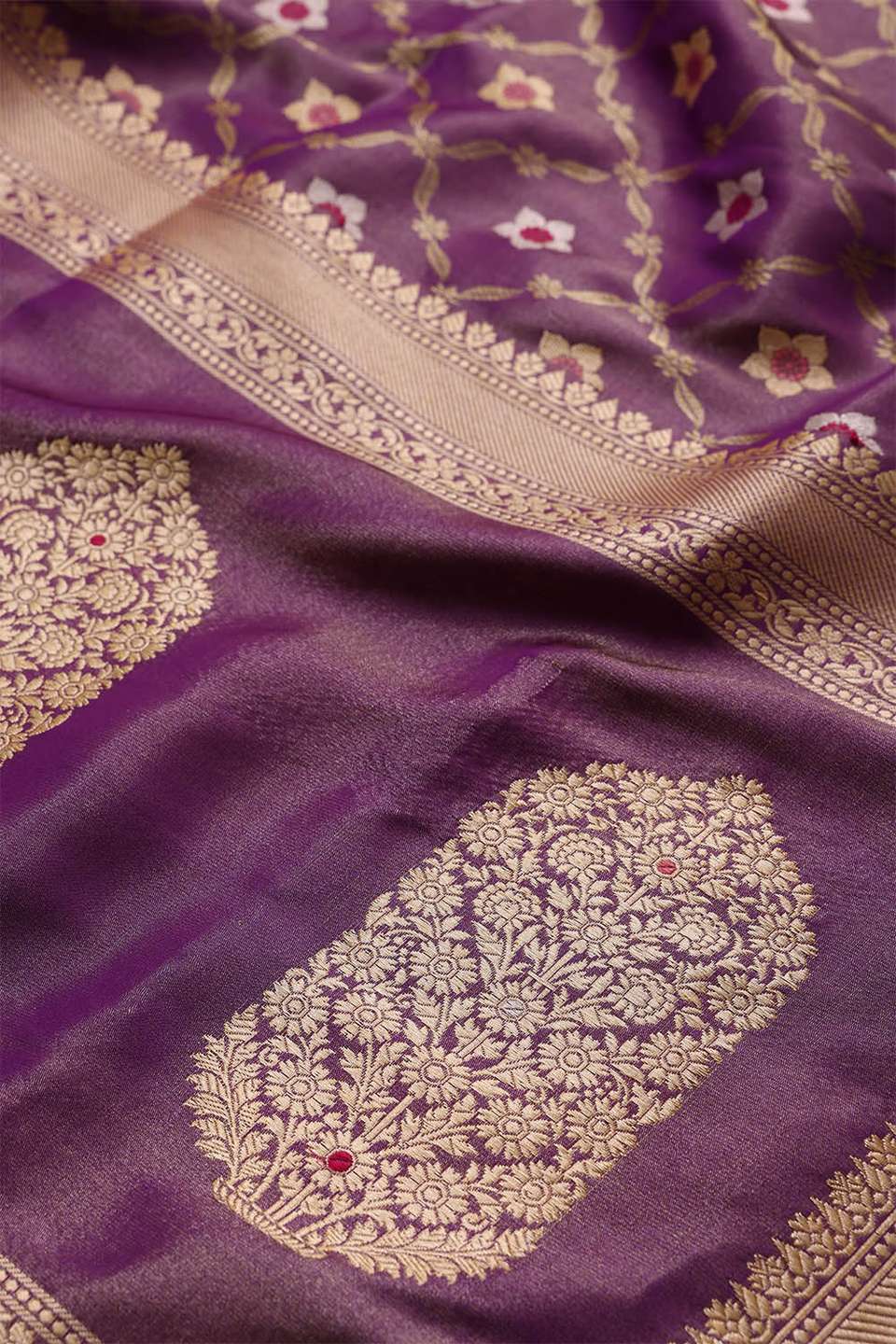 Purple Banaras Silk Tissue Saree
