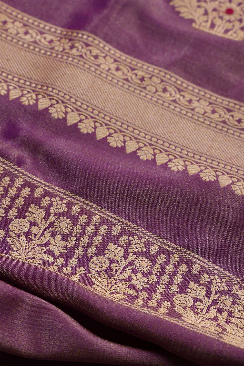 Purple Banaras Silk Tissue Saree image number null