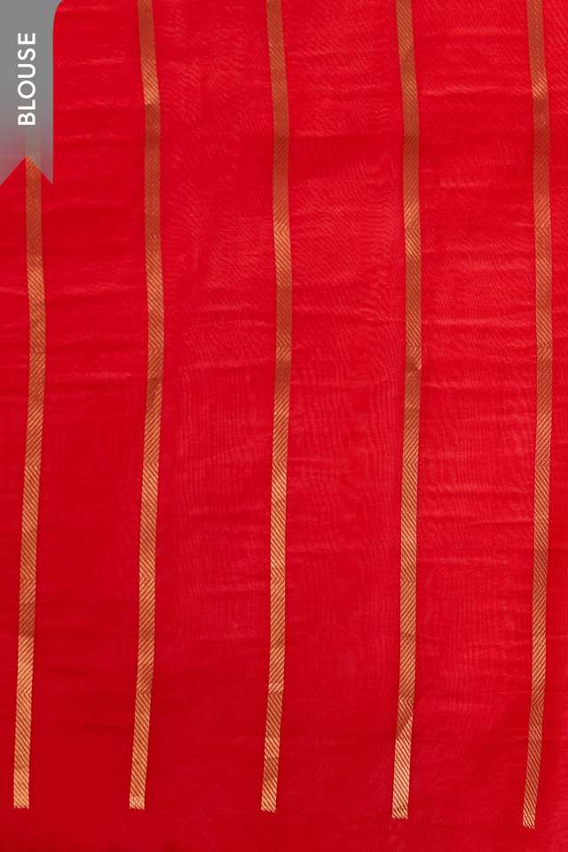 Red Pure Silk Organza Kadwa Banarasi Saree thumbnail image number null