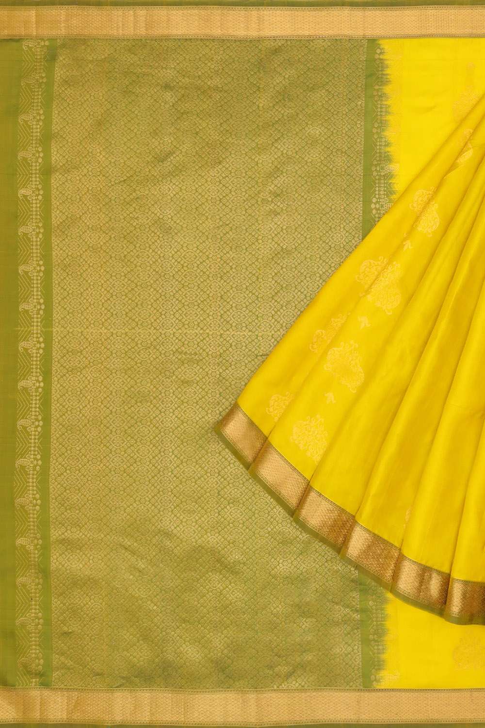 Light Green Woven Kanjivaram Inspired Design Pure Silk Saree image number null