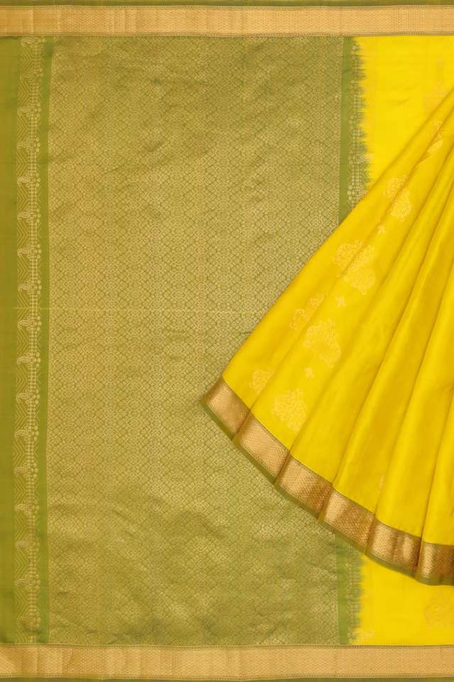 Light Green Woven Kanjivaram Inspired Design Pure Silk Saree thumbnail image number null