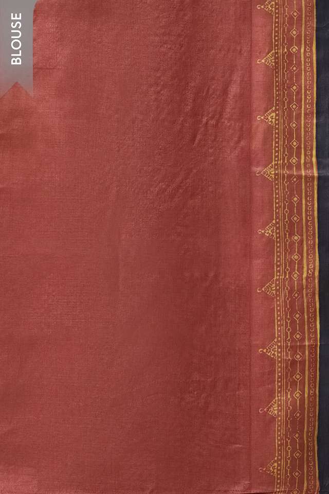 Grey Pure Tussar Silk Printed Embroidery Saree thumbnail image number null