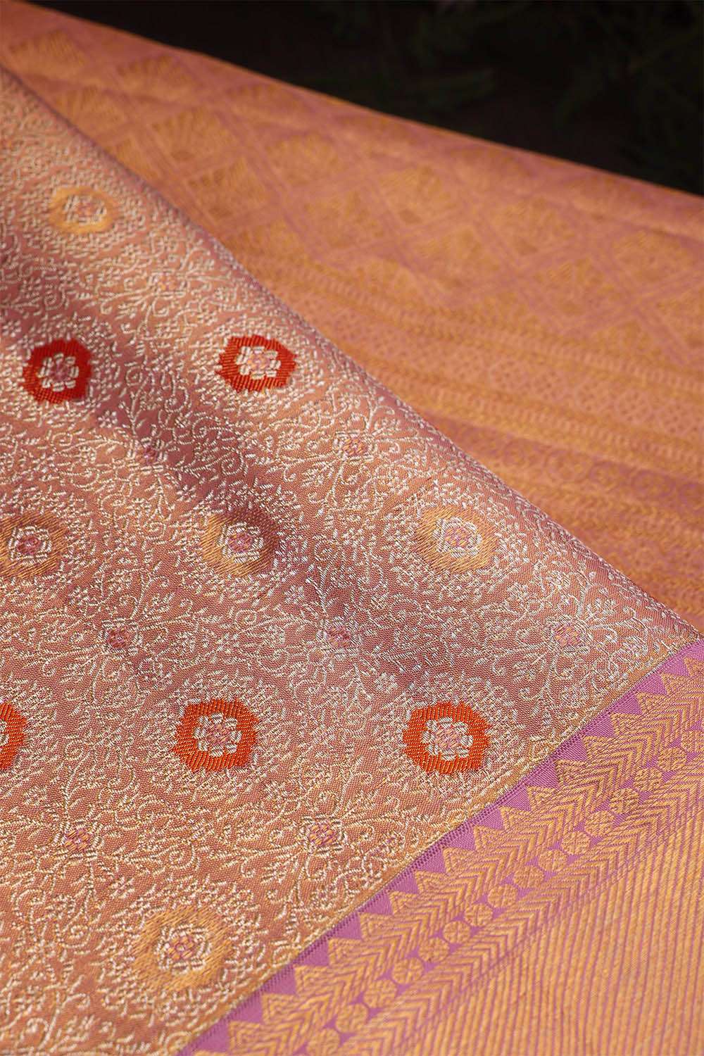 Pink Kanjivaram Tissue Silk Saree image number null