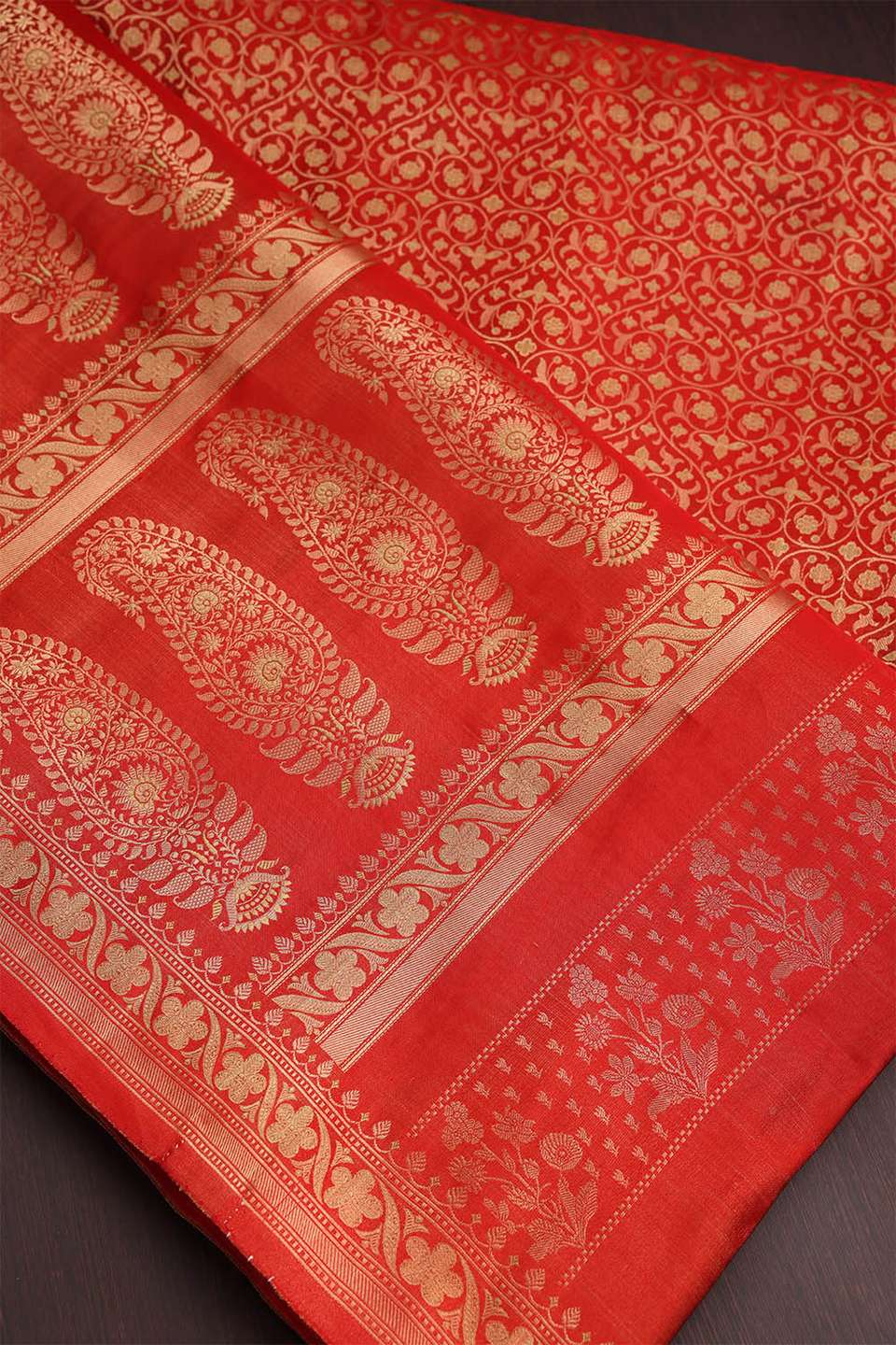 Red Kanjivaram Silk Tissue Saree