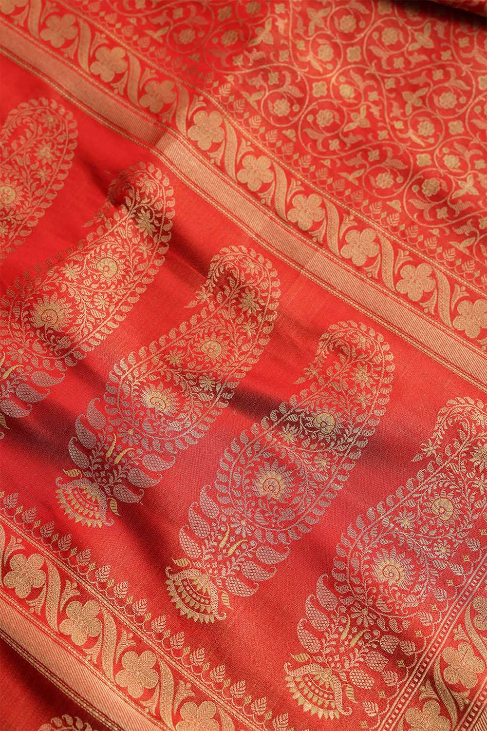 Red Kanjivaram Silk Tissue Saree image number null