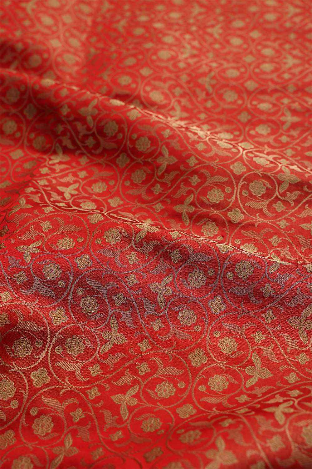 Red Kanjivaram Silk Tissue Saree image number null