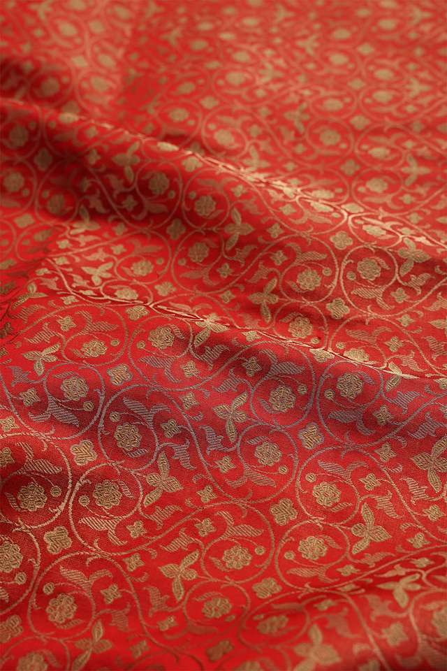 Red Kanjivaram Silk Tissue Saree thumbnail image number null