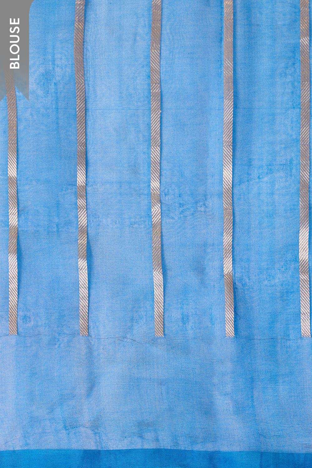 Blue Pure Silk Organza Kadwa Banarasi Saree image number null