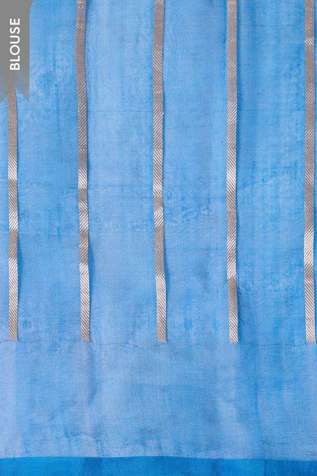 Blue Pure Silk Organza Kadwa Banarasi Saree thumbnail image number null