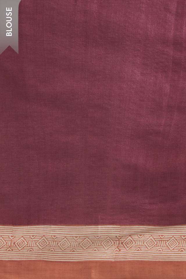 Light Red Pure Tussar Silk Printed Embroidery Saree thumbnail image number null