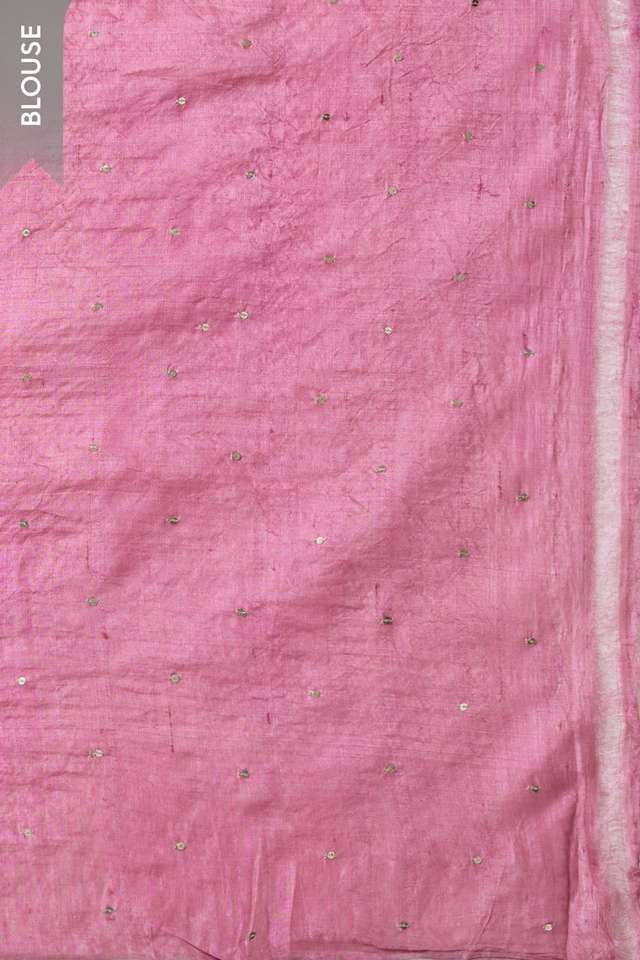 Violet Pure Tussar Silk Printed Embroidery Saree thumbnail image number null