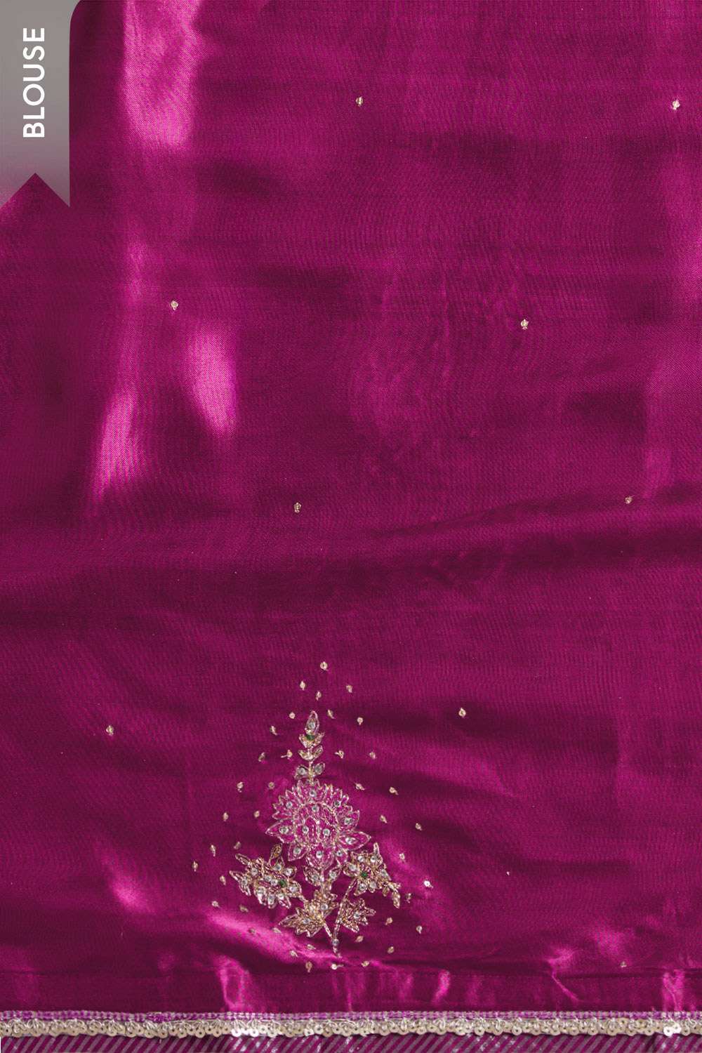 Green Pure Tussar Silk Embroidered Saree image number null