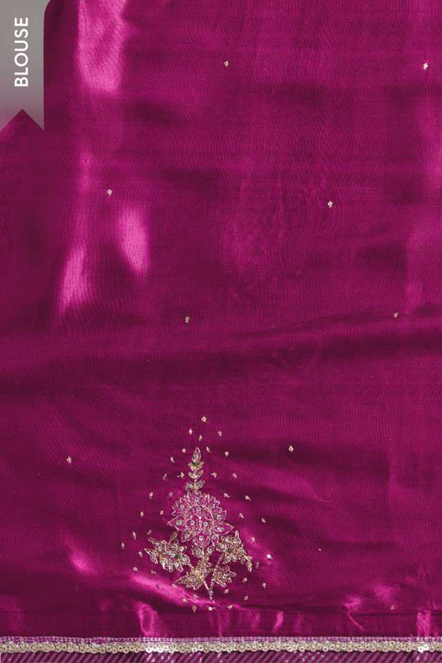 Green Pure Tussar Silk Embroidered Saree thumbnail image number null