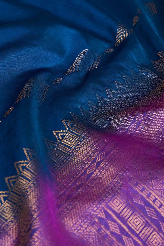 Blue Woven Soft Pure Silk Saree thumbnail image number null