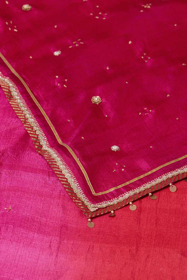 Red Pure Silk Embroidered Saree thumbnail image number null