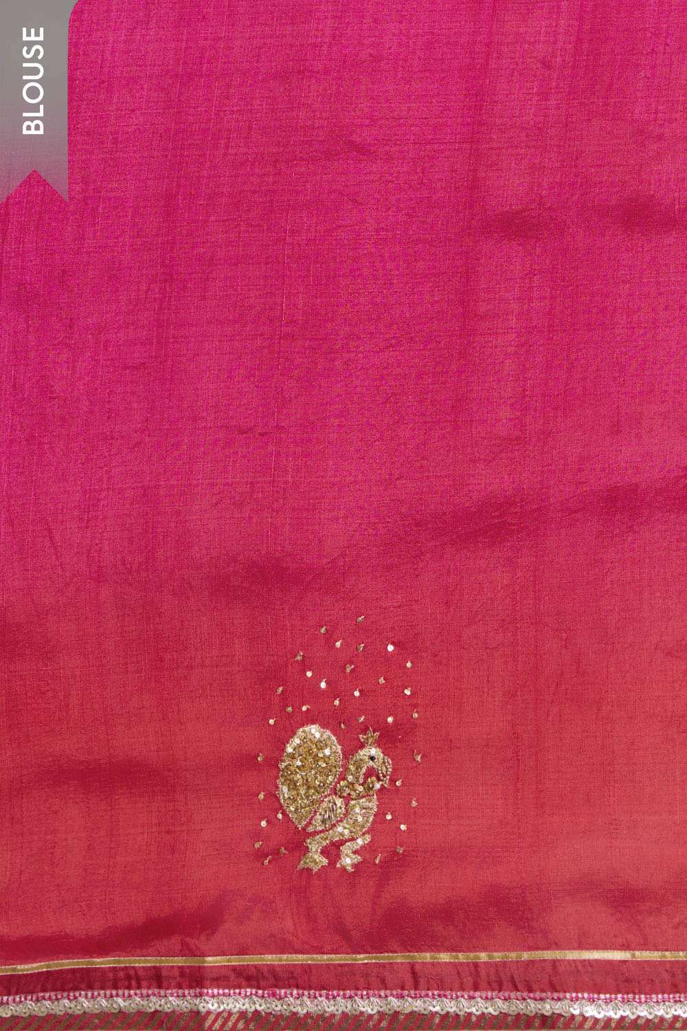 Red Pure Silk Embroidered Saree image number null