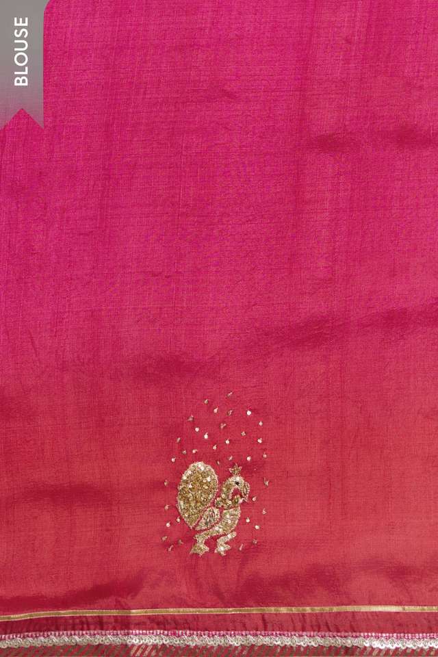 Red Pure Silk Embroidered Saree thumbnail image number null