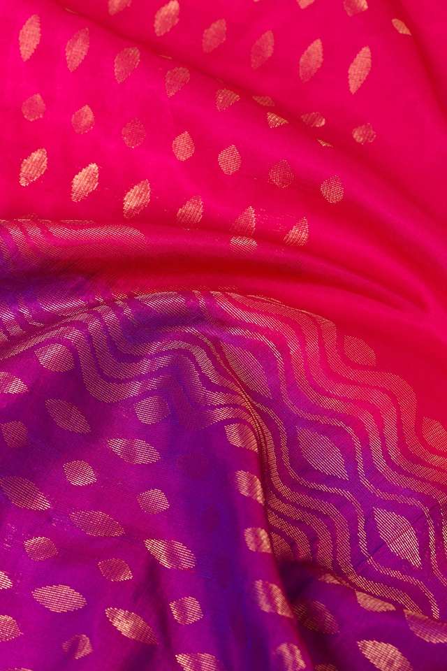 Pink Woven Soft Pure Silk Saree thumbnail image number null