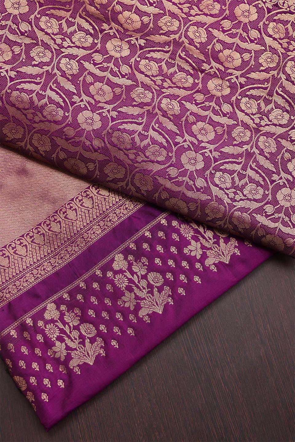 Purple Banaras Silk Saree
