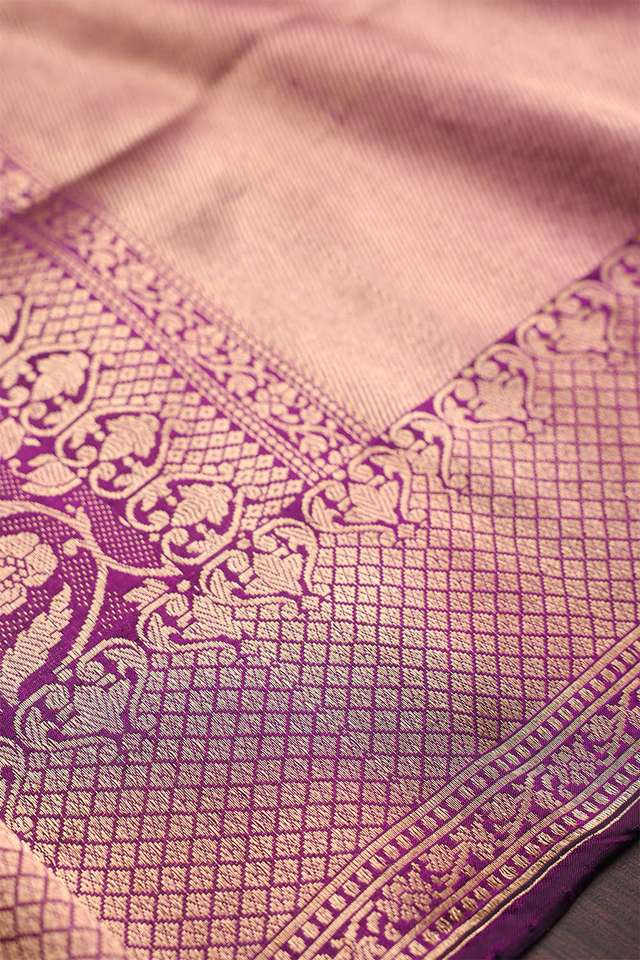 Purple Banaras Silk Saree thumbnail image number null