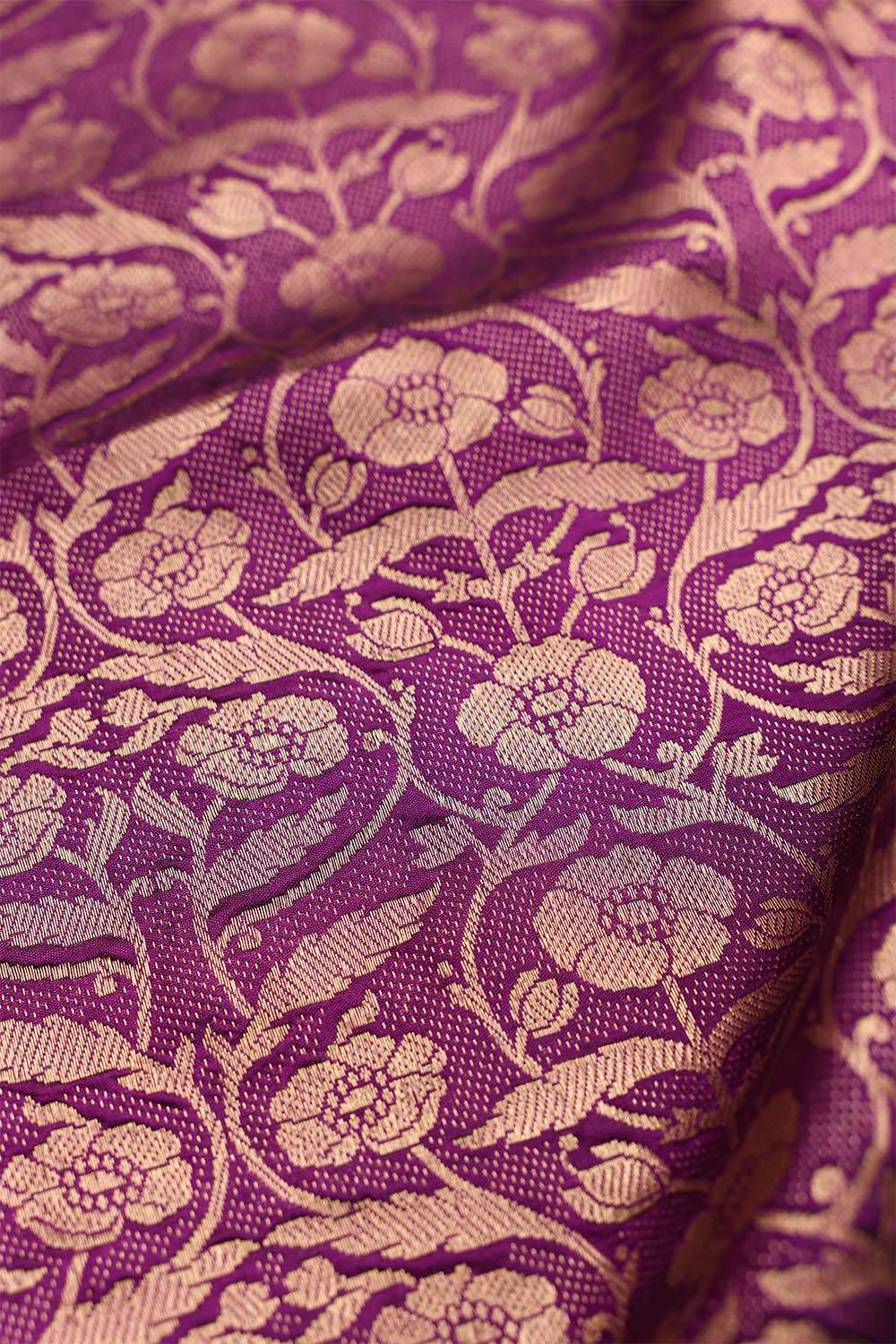 Purple Banaras Silk Saree image number null