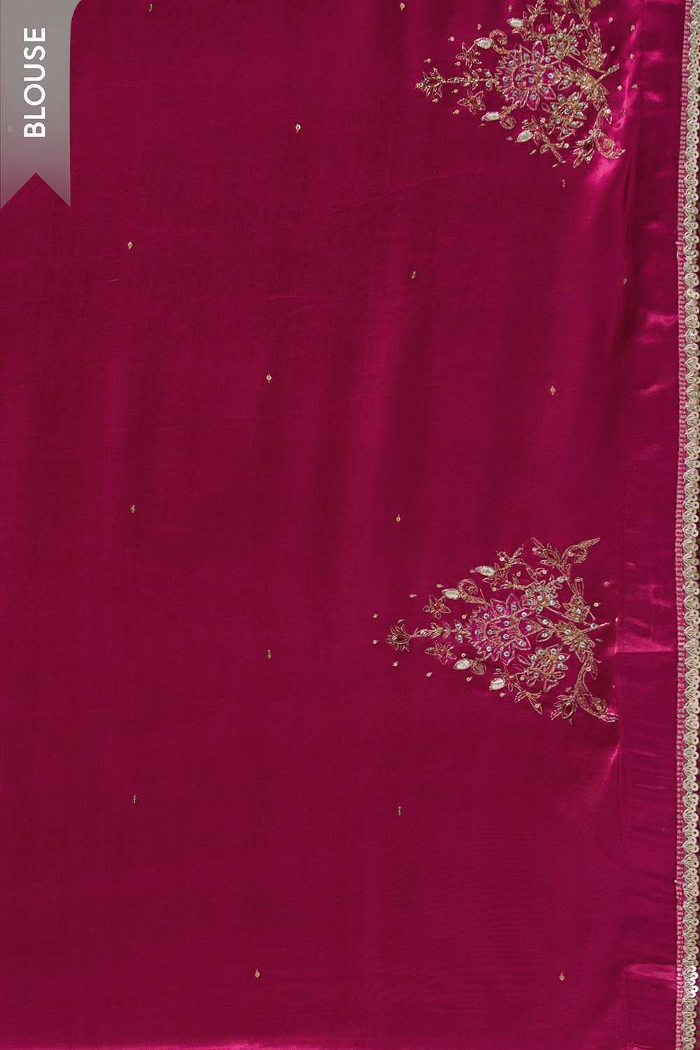Dark Pink Pure Silk Embroidered Saree image number null