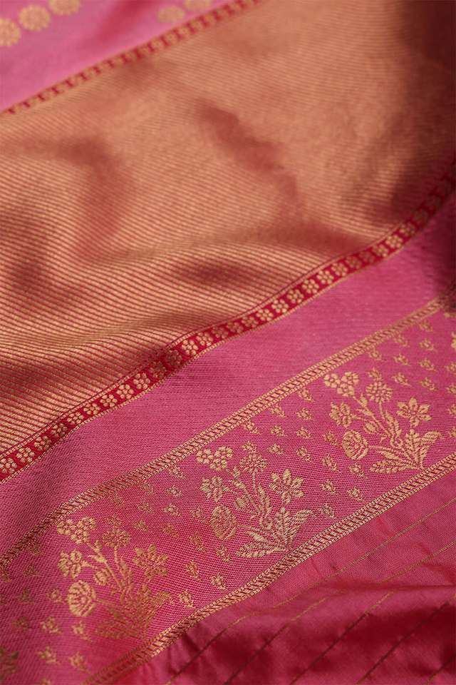 Pink Banaras Silk Saree thumbnail image number null