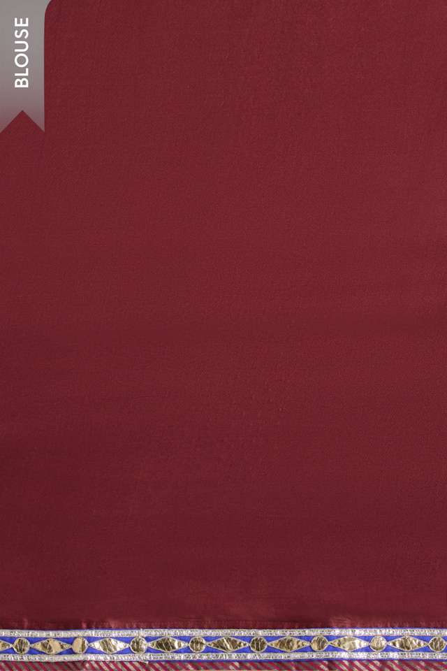 Red Pure Tussar Silk Embroidered Saree thumbnail image number null