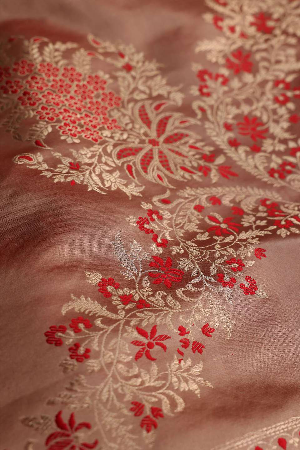 Beige Banaras Silk Saree