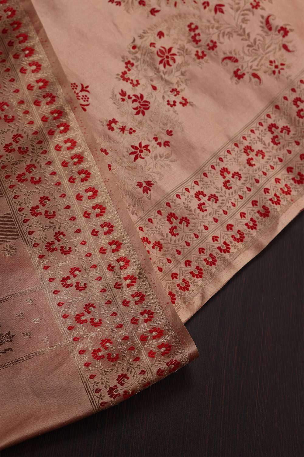 Beige Banaras Silk Saree image number null